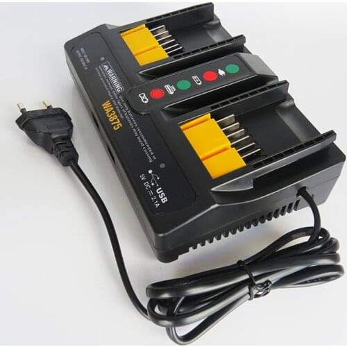 EU Plug Charger for Worx WA3875 20V 18v Li-ion battery 2.0A/3.0A charger for Worx WA3520 WA3525 WA3578 WA3575 WA3742 Fast Charge