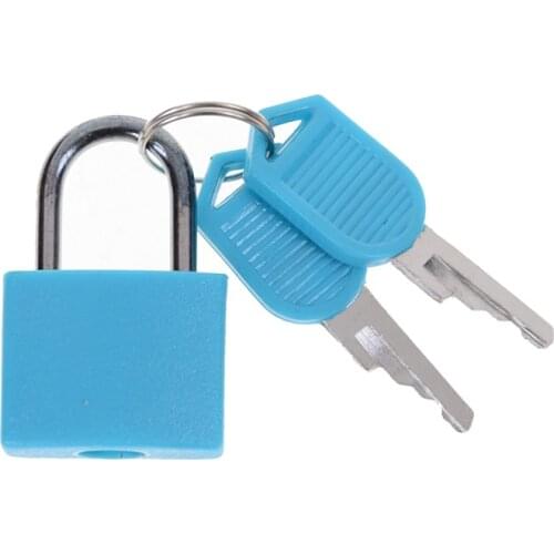 1Pcs Small Mini Strong Steel Padlock with 2 Keys Travel Tiny Suitcase Lock 6 colors