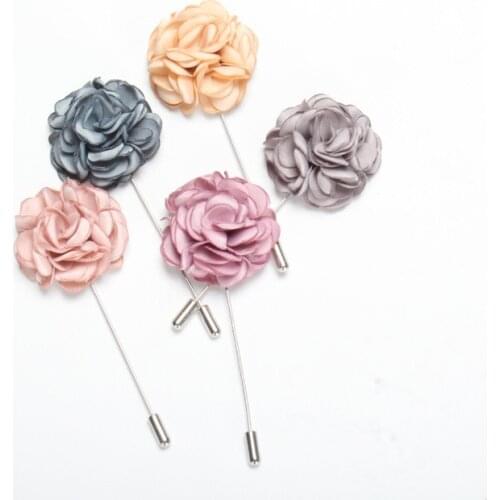 1Pcs High Quality Camellia Flower Lapel Pin Brooch Handmade Handmade Flower Brooch Pin for Men Fashion Wedding Boutonnier