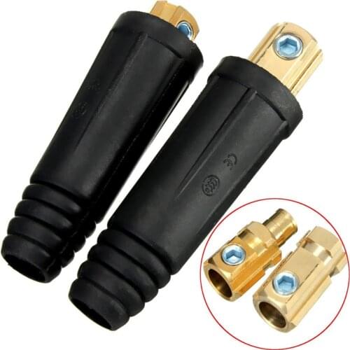 2Pcs 100A-200A Durable 10-25mm European Electric Socket Welding Machine Rapid Fitting Cable Connector Plug