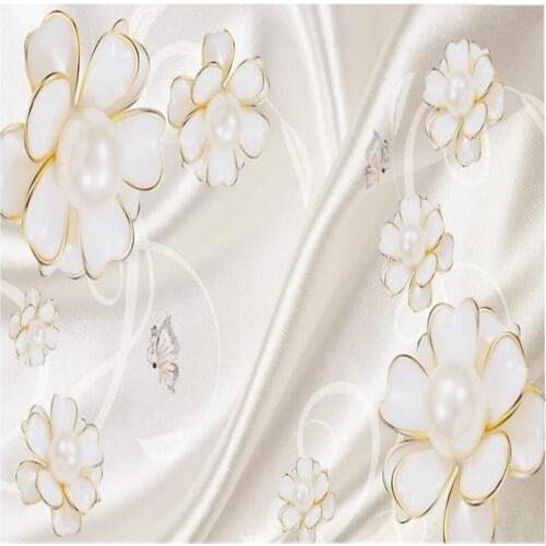 3d stereo pearl flower wallpapers living room TV background wall modern wallpaper for living room
