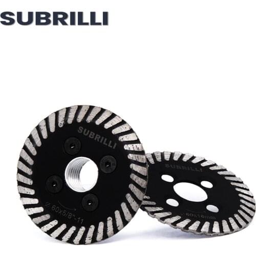SUBRILLI Diameter 60MM dry and wet Hot pressed mini turbo diamond carving disc Cutting saw blade with Connection M14 flange
