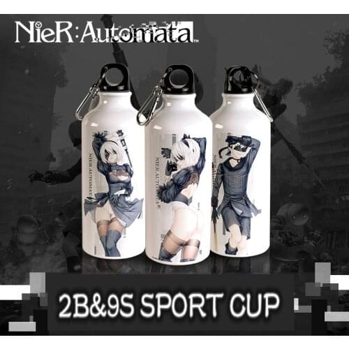 Anime JK Game NieR:Automata YoRHa No.2 Type B 2B No. 9 Type S 9S Cosplay Sport Cup Daily Drink Bottle 600ml Portable Gift