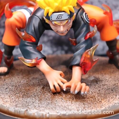 Anime Naruto GK Nine-tailed Demon Fox Action Figure Collectible Model Birthday Gift for Children Kids Toy Frigurine Doll 20cm