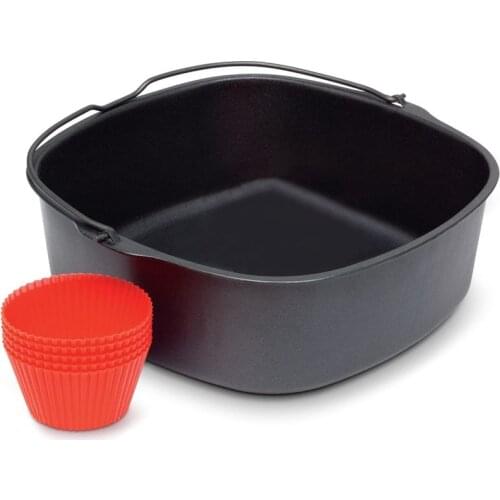 Air Fryer Non-Stick Baking Pan for Airfryer,Power Airfryer,Silicone Oven Mitts Air Fryer Accessories 7Inch
