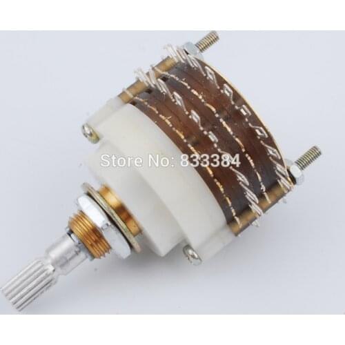 Free shipping New 1pc 2 Pole 23 Step Rotary Switch Attenuator Volume Control Pot Potentiometer DIY
