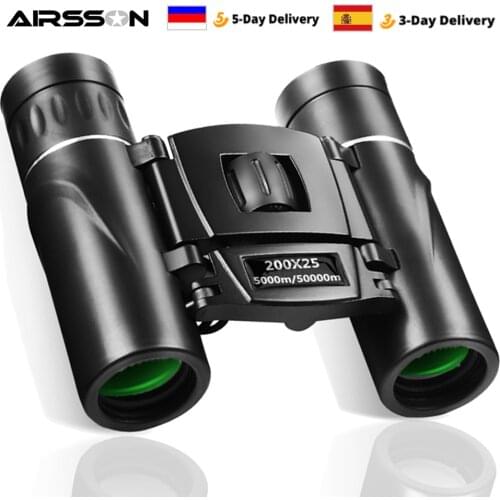 HD Powerful Binoculars 200X25 100X22 Long Range Folding Mini Telescope Low Light Night Vision BAK4 FMC Optics for Hunting Travel