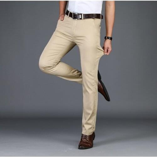 2021 Spring Summer New Mens Pants Business High Quality Brand Stretch Straight Pants Men Casual Pants Trousers Men Clothing 42