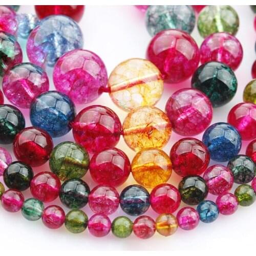 15"(38cm) Strand Round Natural Tourmaline Stone Rocks 4mm 6mm 8mm 10mm 12mm Gemstone Beads for Bracelet Jewelry Making