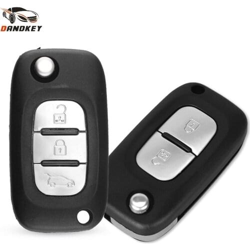 Dandkey 2/3 Buttons Car Key Case Cover Remote Flip Folding Key Shell For Renault Clio Kangoo Modus Megane Key Auto Blank