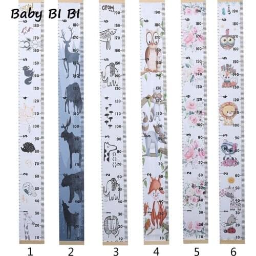 Baby Growth Chart Canvas Wall Hanging Measuring Rulers for Kids Boys Girls Room Decoration Nursery Removable Height and Growth