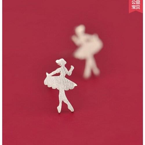 Elegant Silver Color ZirconCute Ballet Girl for Women Earrings Fashion Jewelry Brincos Distribution