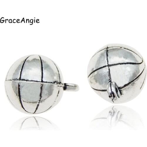 GraceAngie 5pcs Antique Basketball charm pendant DIY Bracelet Zinc Alloy Necklace Jewelry Making Crafts FindingColor
