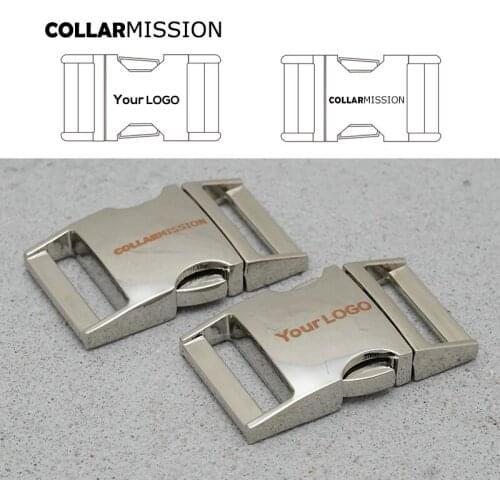 Engraved Contoured Side Release Buckle environmental metal buckle silvery 25mm DIY personal sewing dog collar accessory CK25Y02