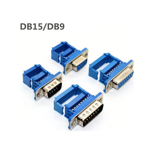 DB9 male needle DB15 female RS232 485 serial port head pierced crimping free welding
