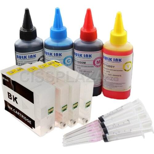 CISSPLAZA 4pcs PGI1200 refillable ink cartridge + 100ml dye ink compatible for Canon MAXIFY MB2020 MB2320 MB2120 MB2720 ARC