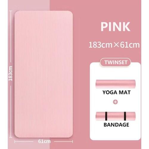 183*61cm*10mm EVA Exercise Pads Yoga Mat with Bandages Non-Slip Sport Mat Gym Workout For Pilates Fitness Training Camping