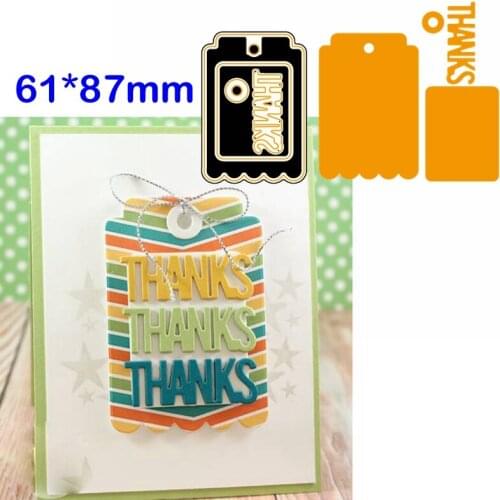 Creative Thanks Tag Metal Cutting Dies Tag Die Cuts For Card Making Scrapbooking Decoration Crafts New 2019