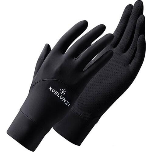 Summer Women UV Sunscreen Sun Glove Thin Ice Silk Lace Palm Mesh Non Slip Exposed Finger Touch Screen Viscose Driving Mitten F5