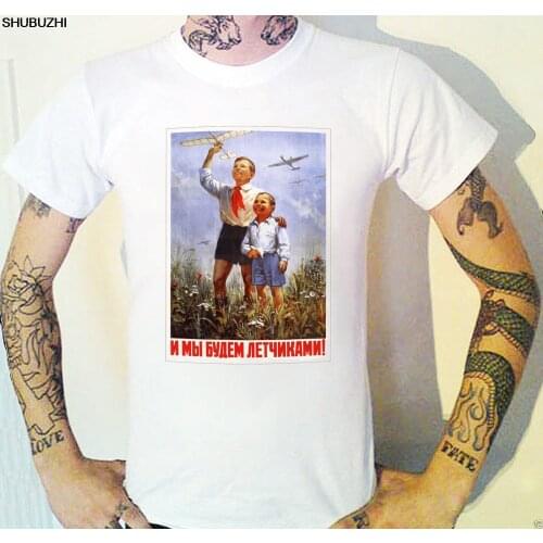Summer New Brand Cotton T-Shirt Vintage Soviet Propaganda Poster T-Shirt Communism Red Ussr Communist U T Shirt