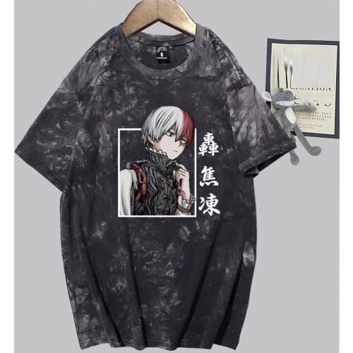 My Hero Academia Fashion Short Sleeve O-neck Casual Tie-dye Anime T-shirt