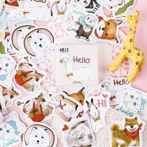 XINAHER 45 Pcs/Box Cute animal series mini decoration paper sticker package DIY diary decoration sticker album scrapbooking