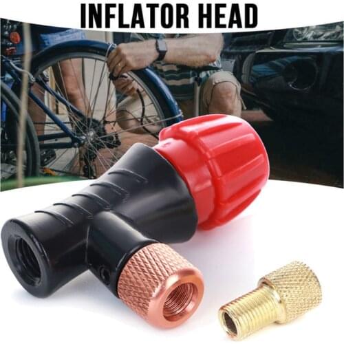 MTB/Road/Bicycle Pump Head Bicycle For CO2 Bottle Schrader Presta Valve Fast inflatable Bike Air Inflator Accessories
