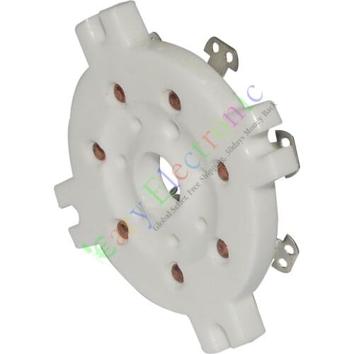 Wholesale and retail 8pc 7Pin Ceramic vacuum Tube sockets for 6C33 FU29 FU19 FU32 FU30 audio amp DIY free shipping