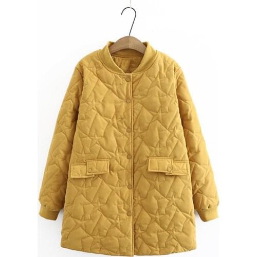 Autumn Winter Women Jacket Coat 2021 New Stand Collar Lightweight Down Cotton Jacket Female Warm Overcoat Parker Plus Size 4XL