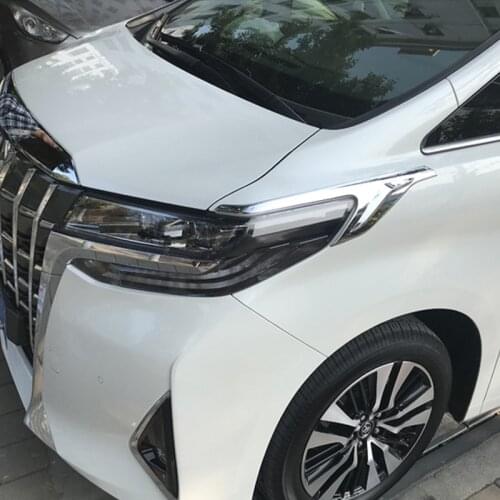 ABS Chrome Front Head Light Headlight Lamp Cover Trim Molding Frame For 2016 17 18 2019 Toyota Alphard AH30 Car Accessories