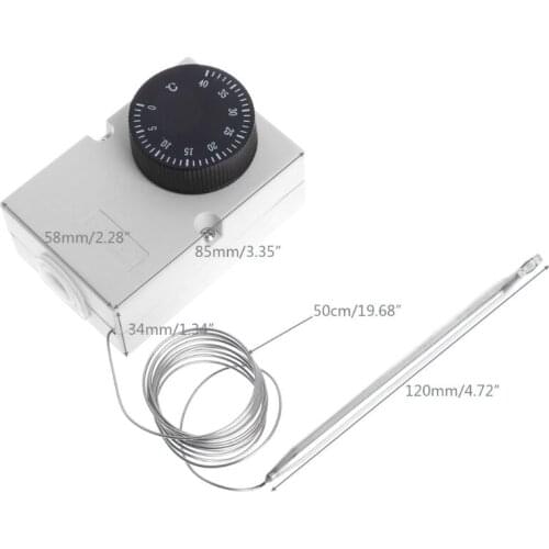 AC220V 0-40â Temperature Switch Capillary Thermostat Controller w waterproof box