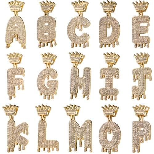 Juya 39*15mm Micro Pave Zircon Gold Alphabet Initial Letter Charms For Women Men Name Souvenir Jewelry Making Supplies Wholesale