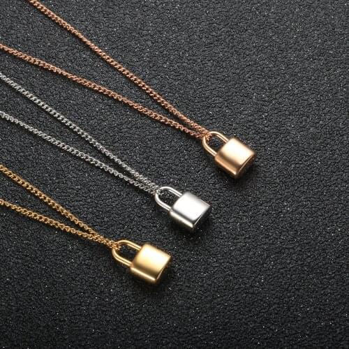 Simple Small Lock Pendant Necklace Women Padlock Love Necklace for Fashion Stainless Steel Jewelry Gift Dropshiping