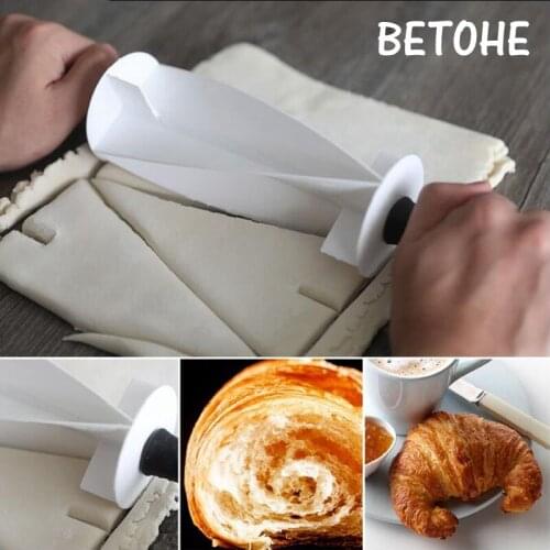 BETOHE Croissant Rolling Pin Non-Stick Cutter Cake Dough Roller Baked Croissants DIY Baking Tools