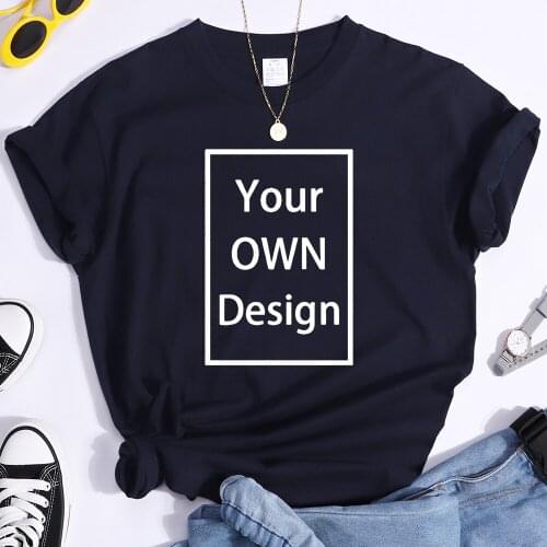 Your OWN Design Brand Logo/Picture Custom Men And Women DIY Cotton T shirt Short Sleeve Casual T-shirt Tops Tee 11Color Loose