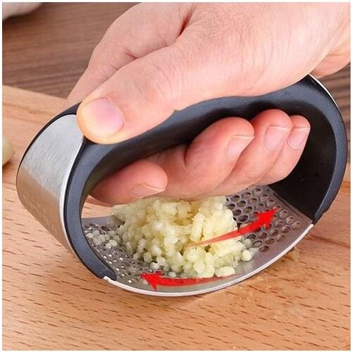 Steel Garlic Press Kitchen Accessories Manual Garlic Press Grinder Garlic Press Slicer Press for Garlic Cooking Supplies Gadgets