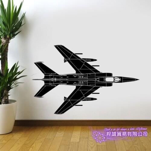 Airplane Sticker Fighter Decal Classic Aircraft Posters Vinyl Wall Decals Aeroplane Decor Mural Vehicle Airplane Fighter Sticker