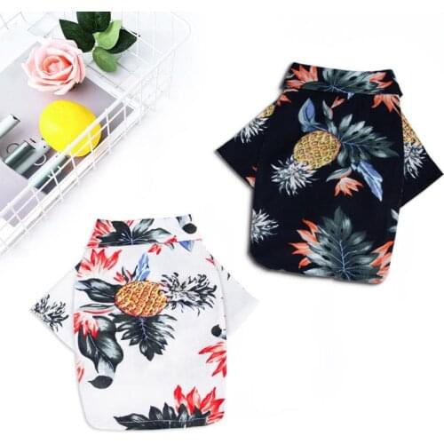 Spring And Summer Pet Clothing Hawaiian Print Shirt Suitable For Small And Medium-sized Teddy Shiba Inu Pet Accessories