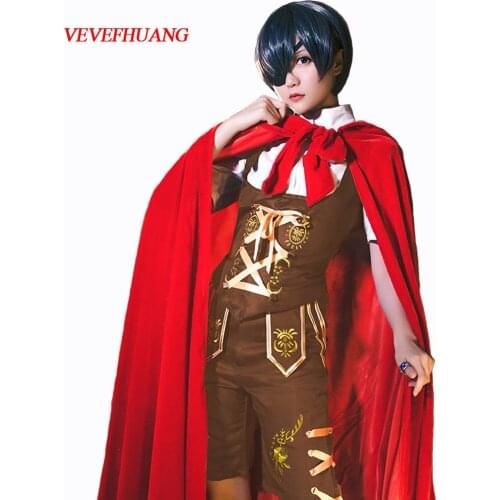 VEVEFHUANG Black Butler Kuroshitsuji Ciel Phantomhive Little Red Riding Hood Uniforms Cosplay Costume In Stock Halloween Cosplay