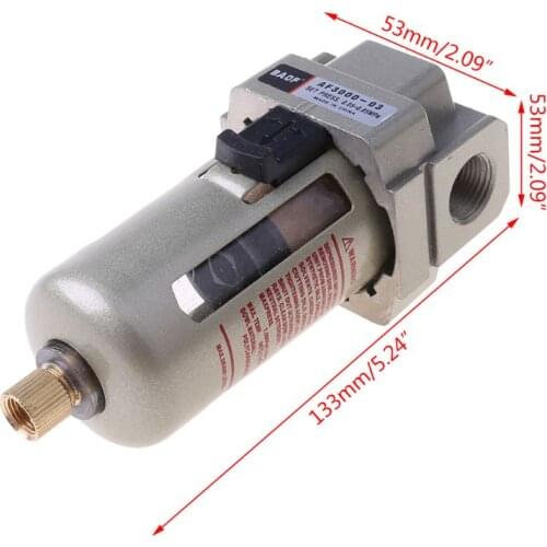 AF3000-03 Air Filter 3/8" Air Compressor Inline Drain Air Source Treatment Moisture Trap Separator Unit