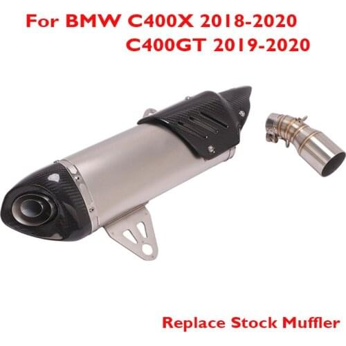 Motorcycle Exhaust System Slip on Muffler Silencer Baffles Connect Link Tube for BMW C400X 2018-2020 C400GT 2019-2020