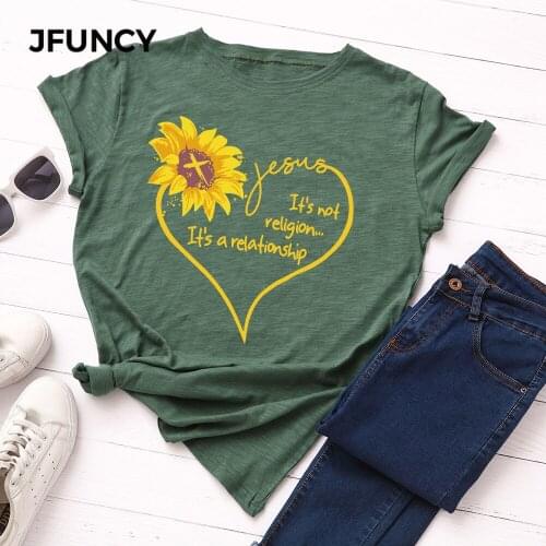 JFUNCY S-5XL Oversize Women T Shirt Female Short Sleeve Tees New Print Summer Woman Basic Tops Lady Girl T-shirts