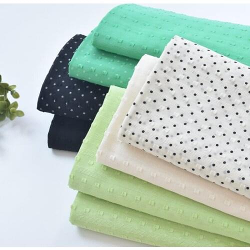 1meter 100% cotton Dot green white fabric for Childrens skirt dress DIY Summer clothes bag handwork fabric art XMT