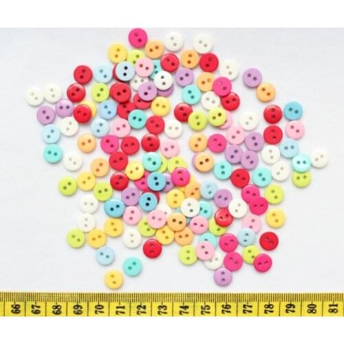 2000pcs - Mini assorted colors Resin Round sewing Buttons 2 holes 9mm wholesale resin smooth button