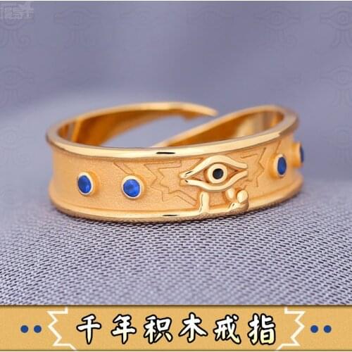 Anime Rings Yu-Gi-Oh! Mutou Yūg 925 Sterling Silver Finger Ring Adjustable Fashion Jewelry Unisex Cosplay Take Photo Props Gift