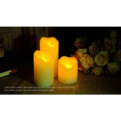 Flameless LED Candle Light Real Paraffin Wax Pillars With Realistic Swing Flames For Birthday Wedding Christmas Decoration