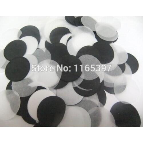 Freeship vintage 1KG 0.5KG ROUND 2.5cm black white biodegradable tissue paper confetti wedding birthday party table decoration