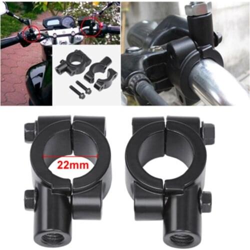 1pair 10mm 7/8\" Motorcycle Rearview Handlebar Mirror Mount Holder Adapter Clamp Side Mirrors & Accessories Pair SHIDWJ