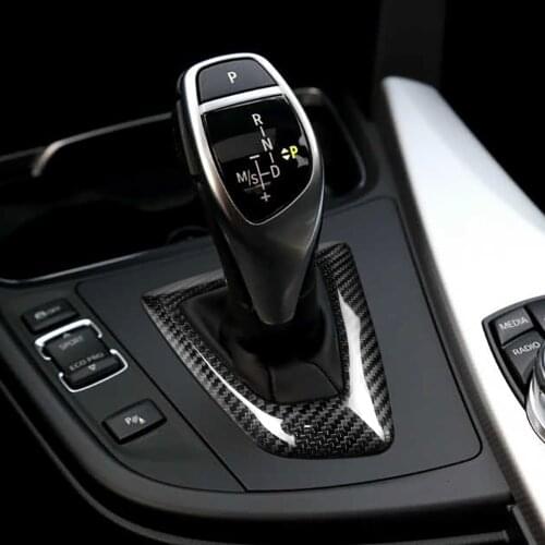 For BMW F20 F30 F31 F34 Carbon Fiber Refit Car Gearshift Panel Frame Stickers Gear Knob Cover Decorations 1 2 3 4 5 Series
