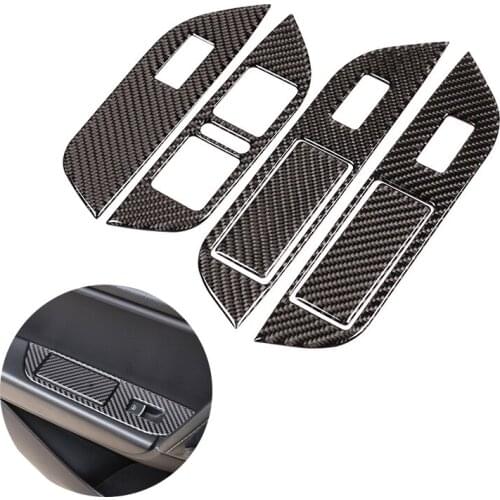 For VW Touareg 2011 2012 2013 2014 2015 2016 2017 2018 Car-Styling Interior Window Panel Switch Button Carbon Fiber Cover Decor